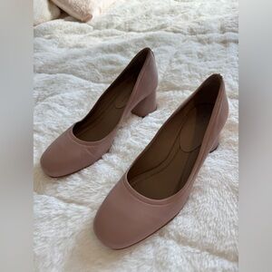 Donald J. Pliner Blush Pink Block Heel Pumps